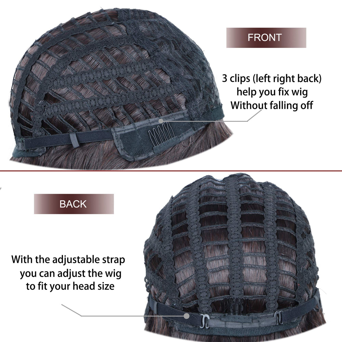 SYMEIW includes wig cap for quick, easy styling