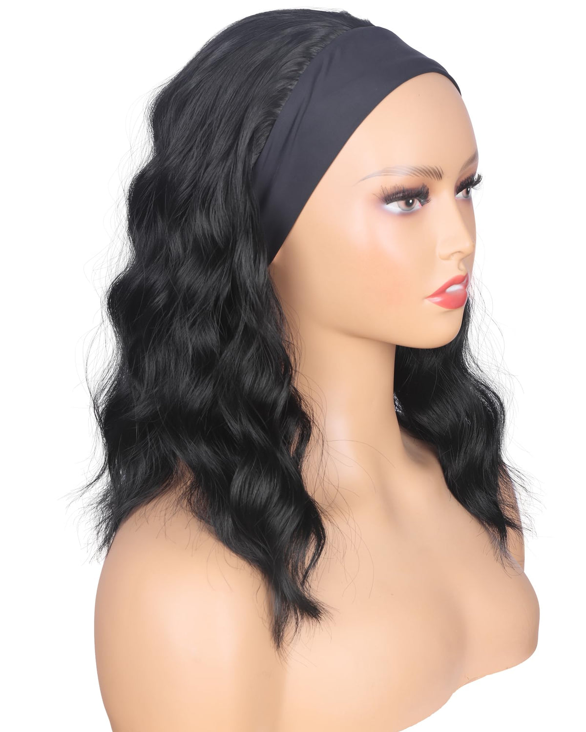 SYMEIW woman wearing headband wig shows natural hairline and quick daily styling