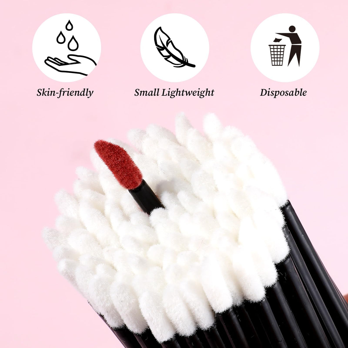 SynHHergyx disposable round eyebrow brush for soft, natural-looking brows.