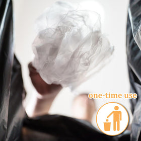 SynHHnergyx clear plastic cape draped over chair, ideal for dyeing sessions.