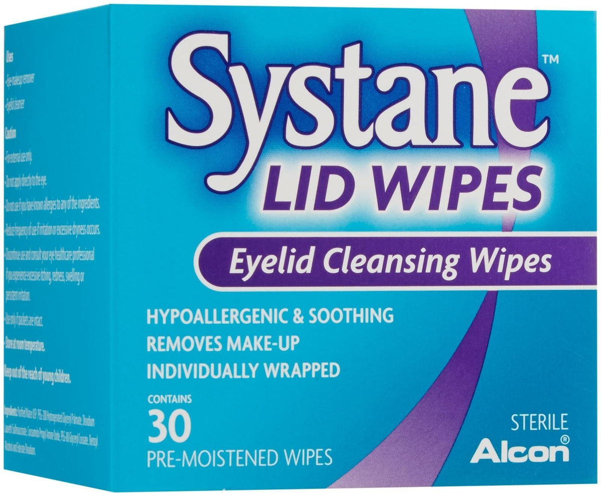 Systane Lid Wipes 30-count packaging for on-the-go eye care.