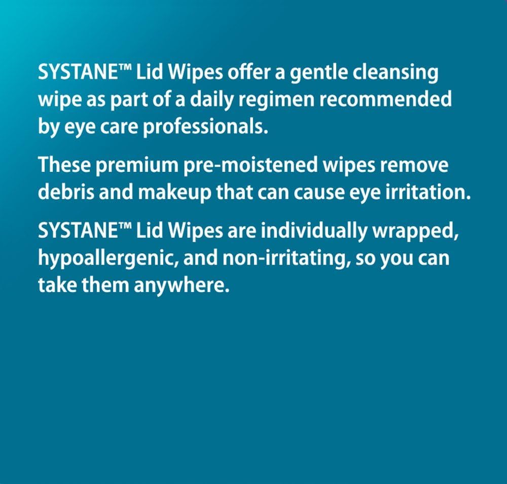 Systane Lid Wipes four-pack assembly indicating portable bundle for home and travel
