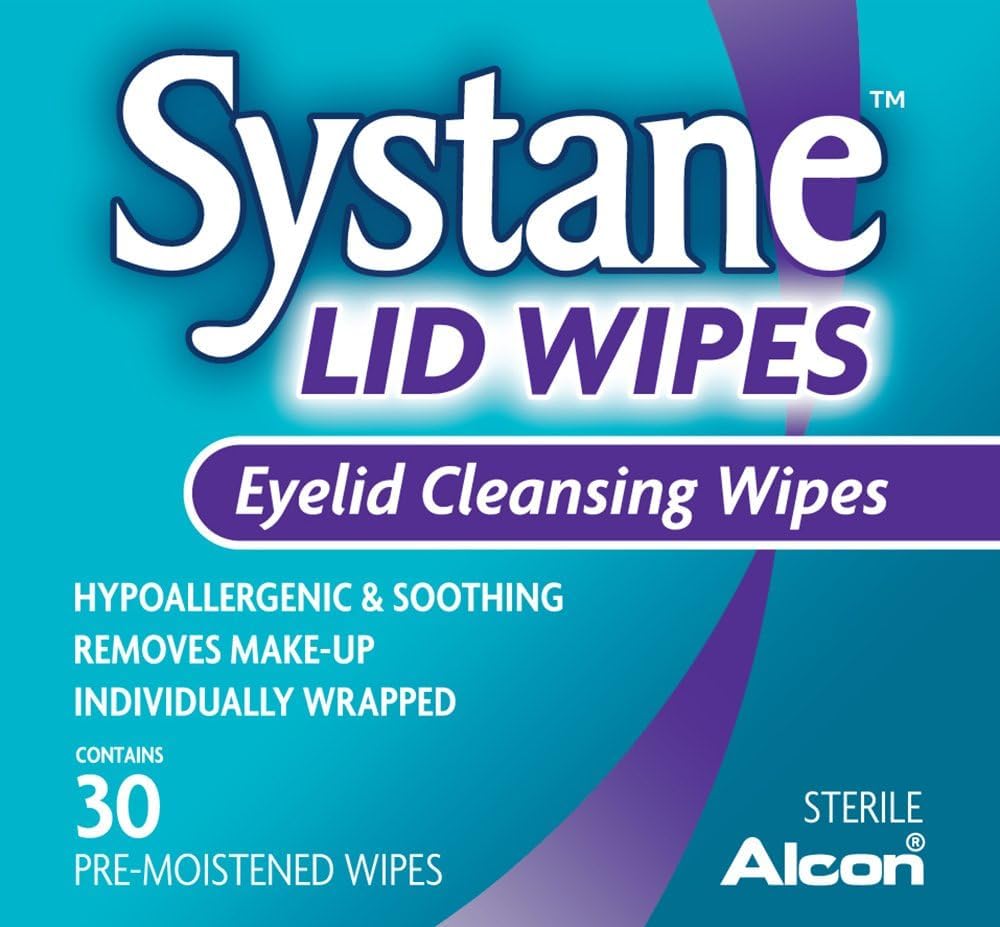 Systane Lid Wipes pack front showing the four-pack packaging for eyelid cleansing