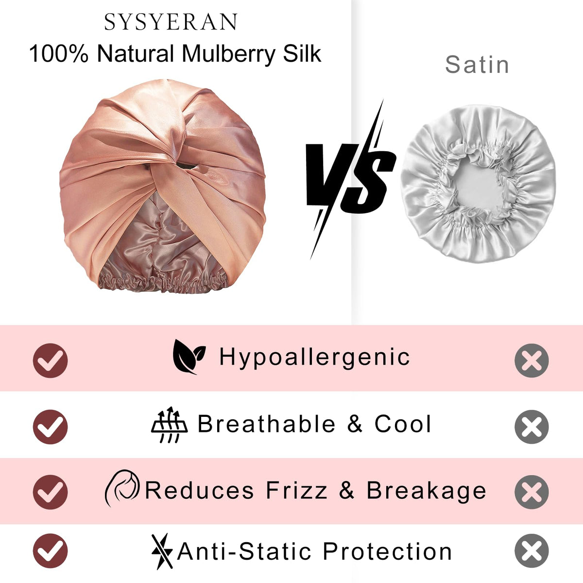 SYSYERAN silk bonnet designed for applying face cream or masks.