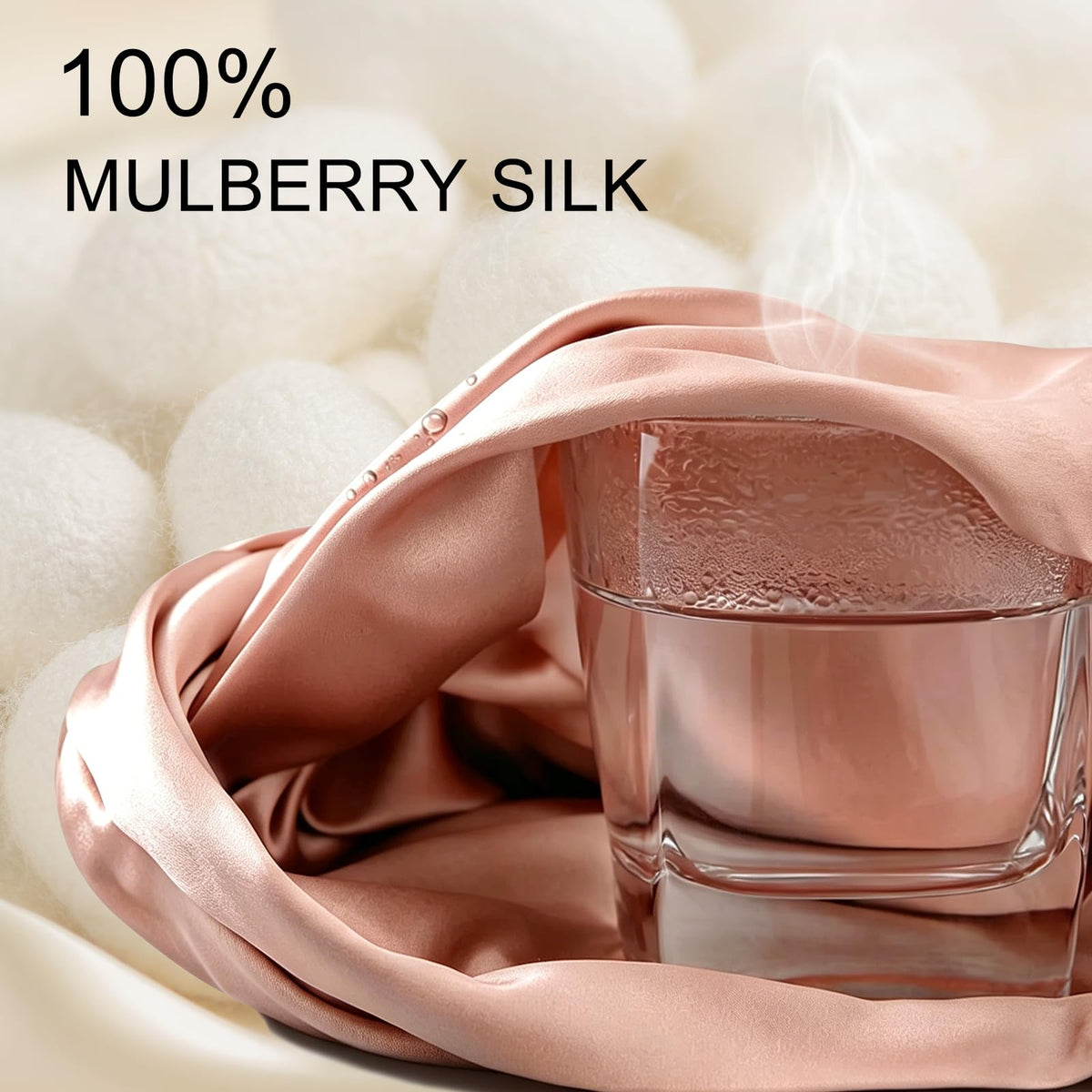 SYSYERAN silk bonnet with tie closure demonstrating secure fit for all-night comfort.