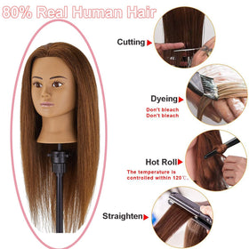 SZCY LLC 180-density hair ensures a full, lifelike styling surface.