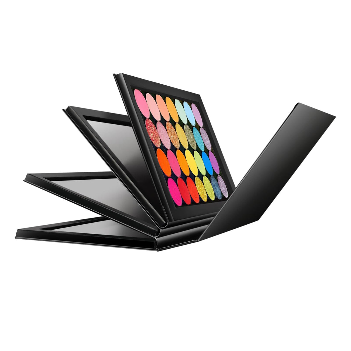 SZDYM 4 layer magnetic palette open view shows large capacity for eyeshadow pans