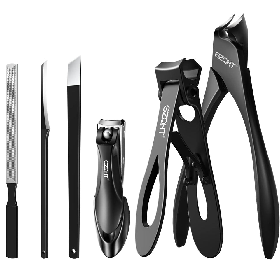 SZQHT Podiatrist Toenail Clippers Set with extra-wide jaw for thick nails