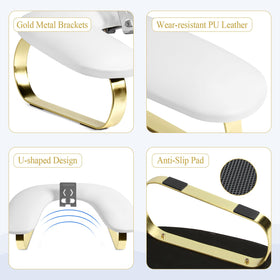 SZSJA nail arm rest with gold metal legs for a sturdy base.