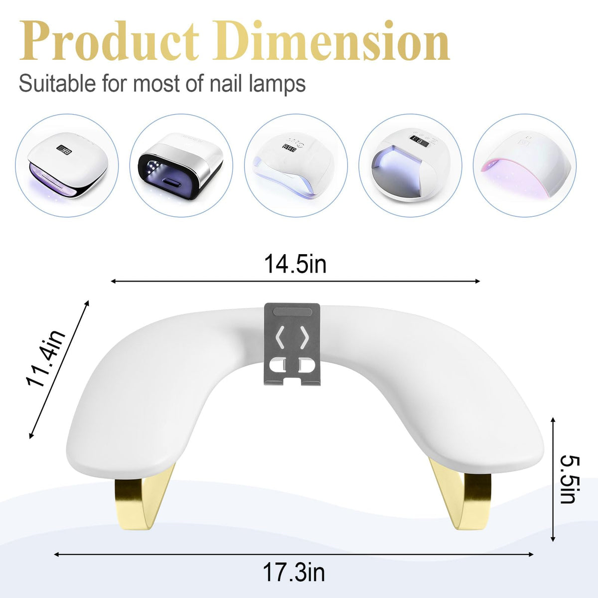 SZSJA nail arm rest in U-shape supports comfortable hand positioning.