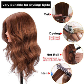 SZCY LLC dark brown natural hair for versatile cutting and braiding practice.