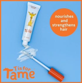 T is for Tame baby-hair smoothing stick in action.