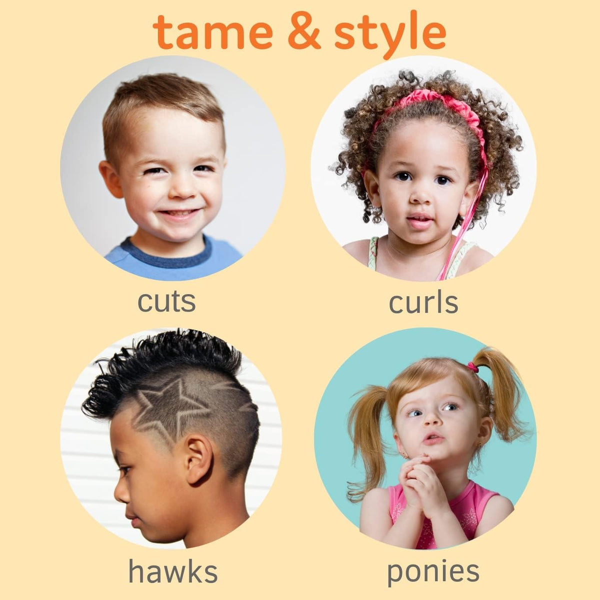 T is for Tame detangler spray mist offering quick detangling for smooth hair.