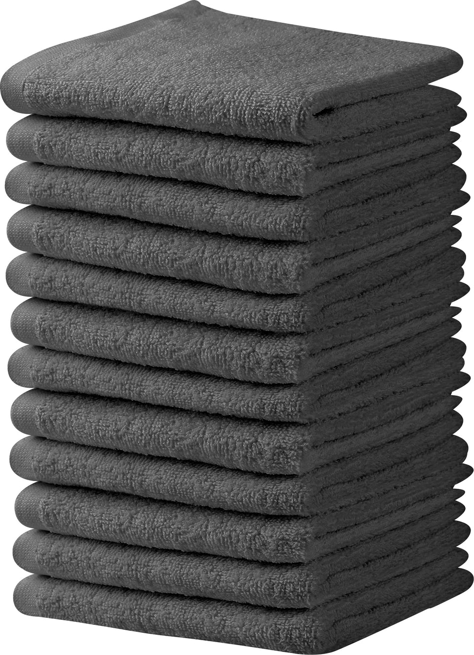 T and L Towel and Linen Mart grey salon towels 12-pack with high absorbency for salons and homes.