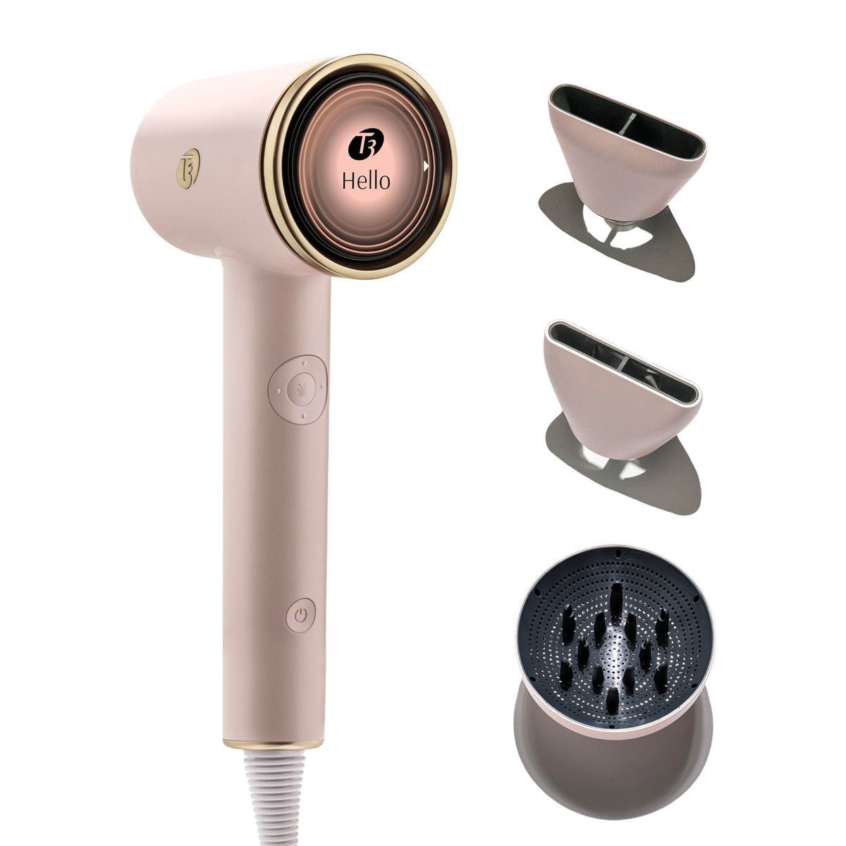 T3 Aire IQ quick dry concentrator for fast, targeted styling.