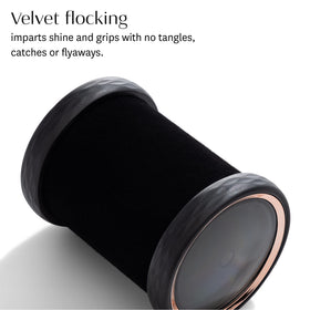 Two crease-free clips securely hold rollers without leaving marks