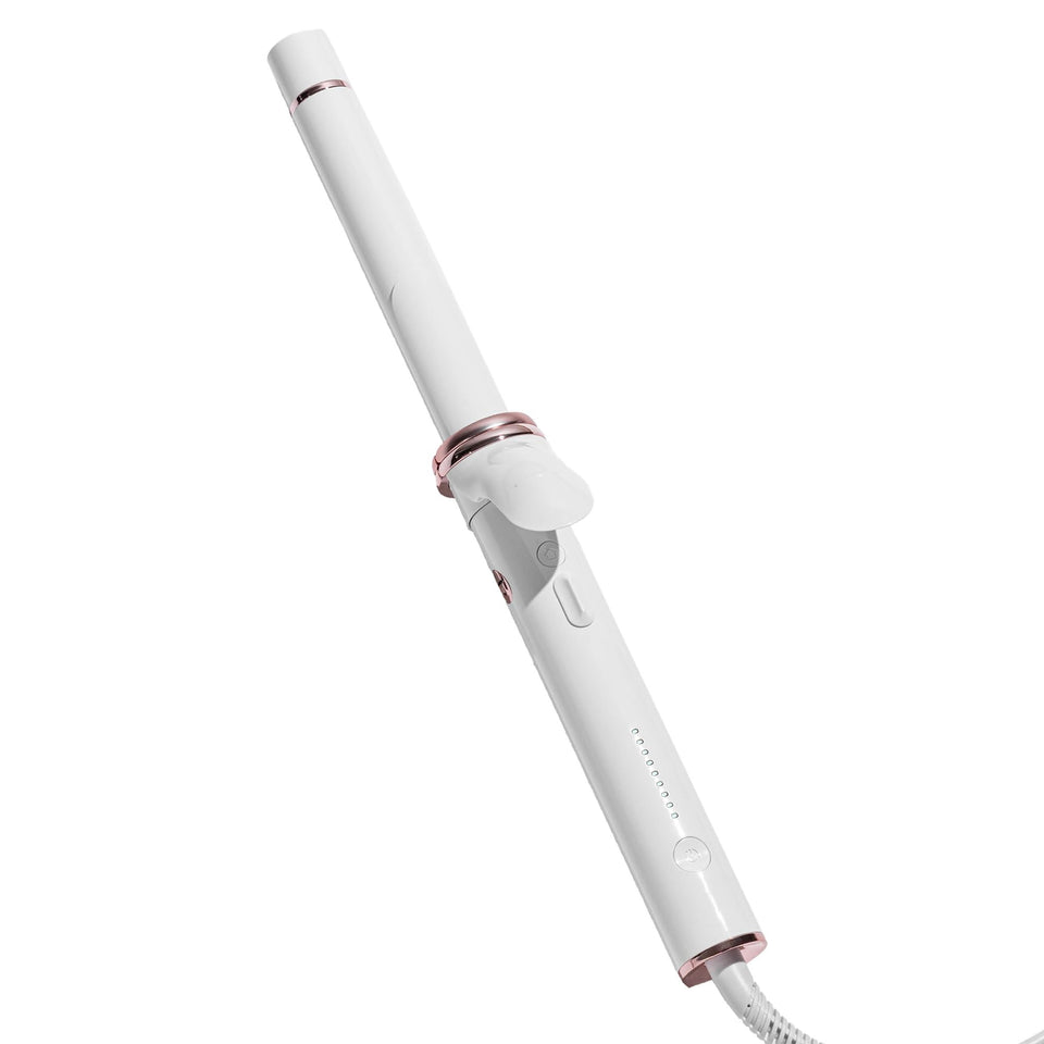 T3 CurlWrap with rotating barrel showing smooth curls and steady rotation