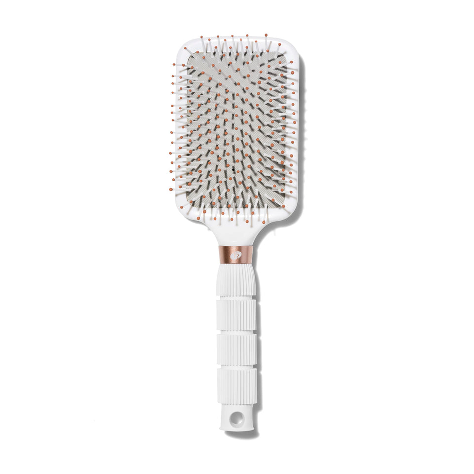 T3 Smooth Paddle Brush with cushioned body for gentle detangling and glide