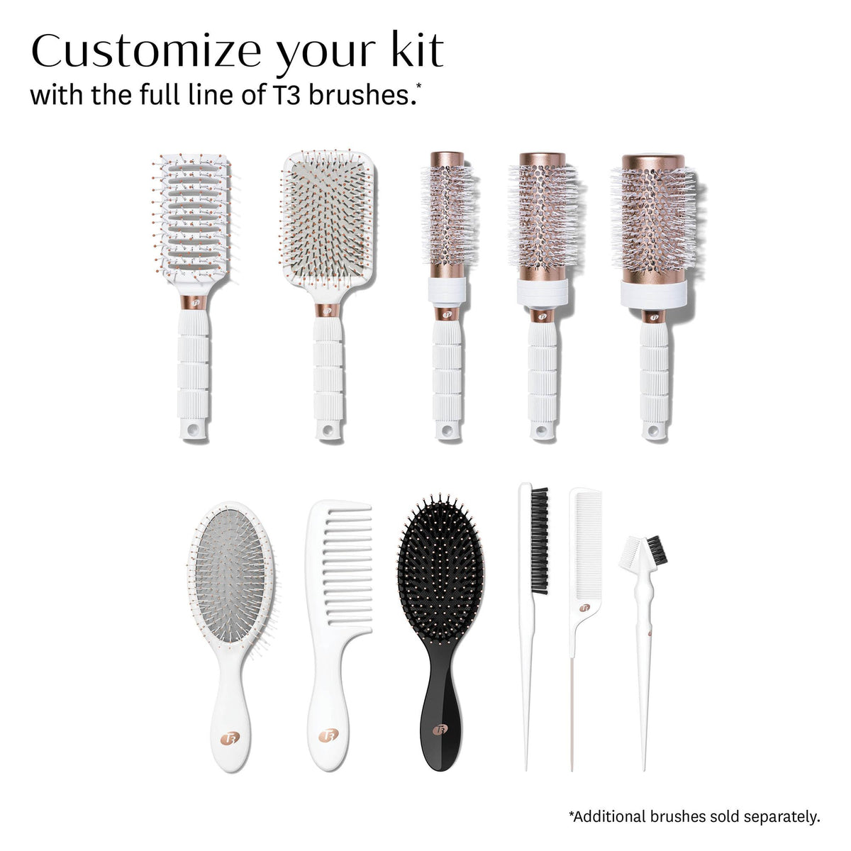 T3 Smooth Paddle Brush detangles wet or dry hair with ease