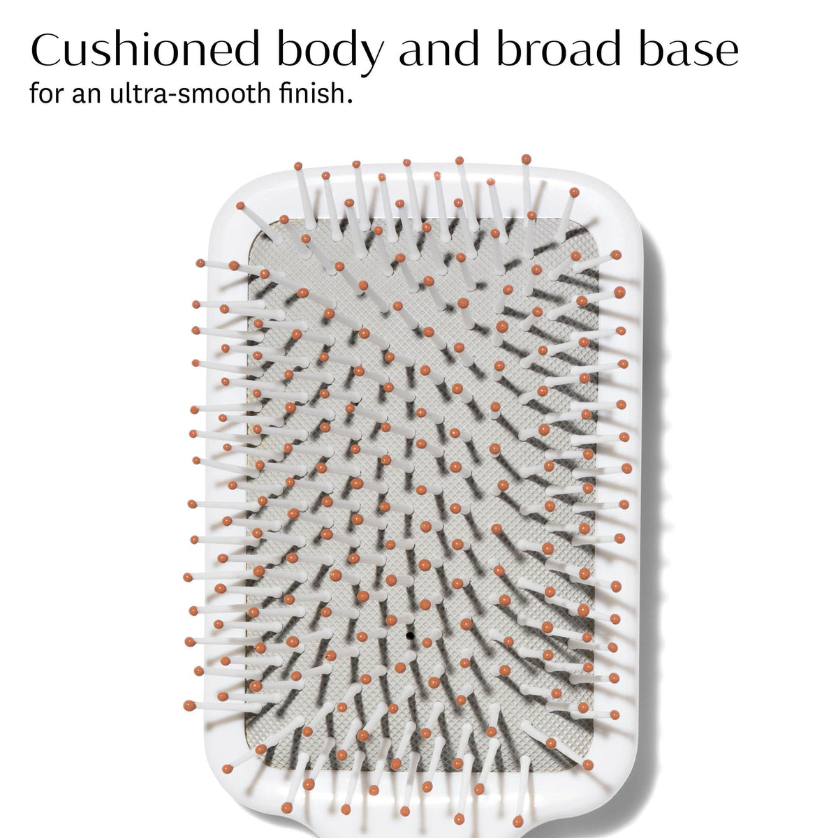 T3 Smooth Paddle Brush nylon bristles provide heat-resistant, gentle styling
