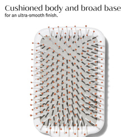 T3 Smooth Paddle Brush nylon bristles provide heat-resistant, gentle styling