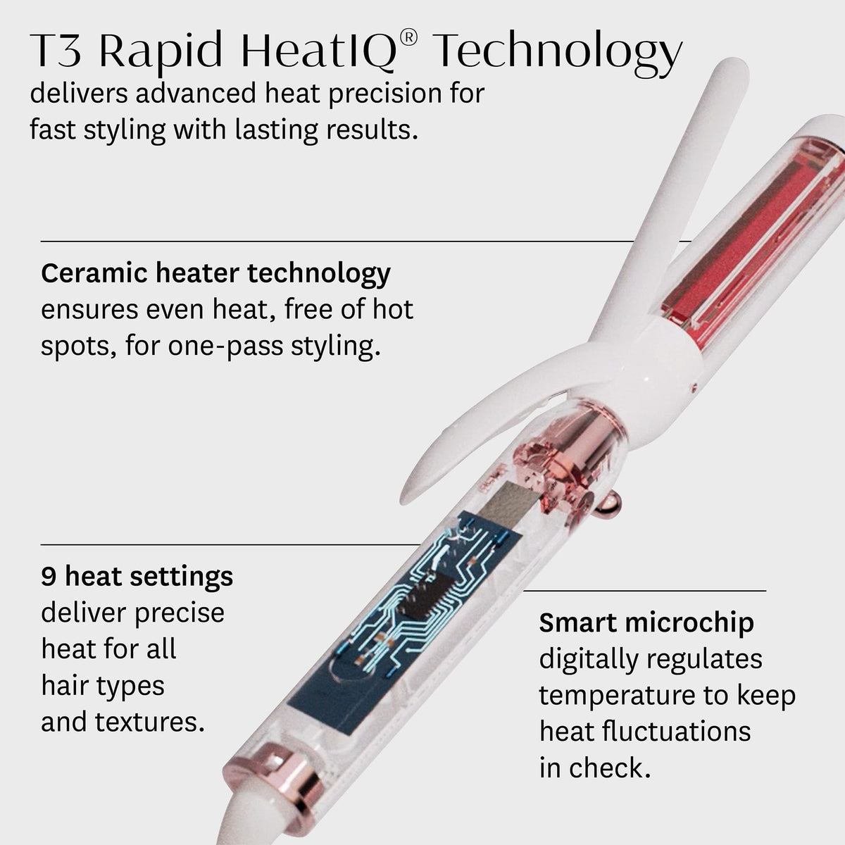 T3 Switch Kit Classic Trio ion generator adds shine and frizz reduction.
