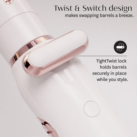 T3 Switch Kit Classic Trio tight-twist-lock keeps barrels secure during styling.