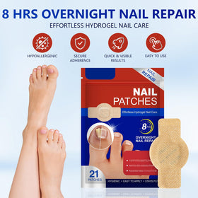 Taakcc night-time patch being applied for convenient at-home toe care.