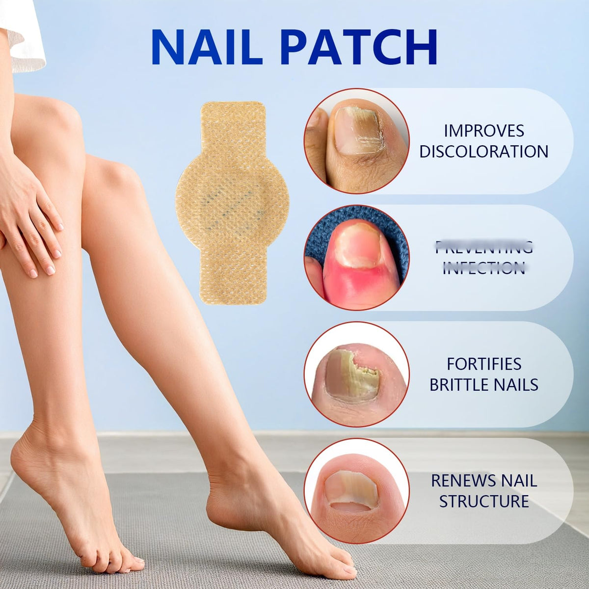 Taakcc patch on nail with secure hold for overnight use.
