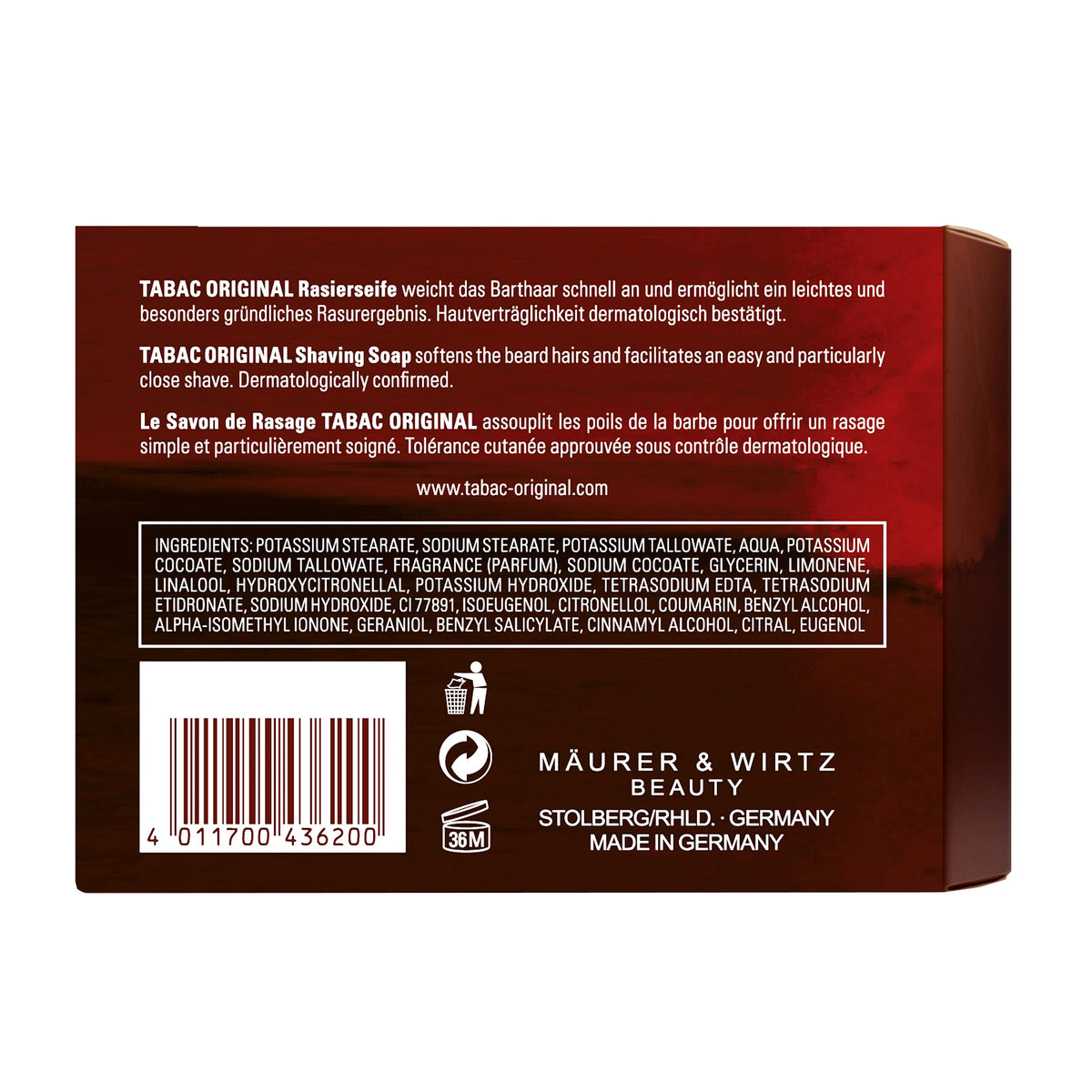 Tabac Original brand label on bowl evokes classic fragrance.