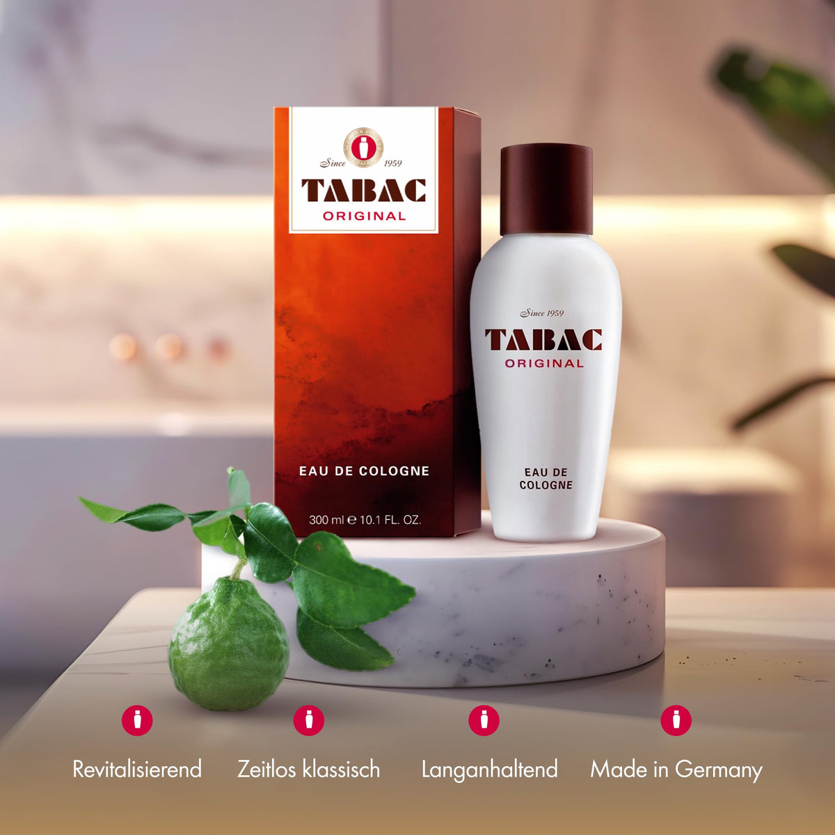 Tabac Original cap closeup emphasizes premium finishing and branding details.