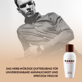 Tabac Original label closeup reveals heritage branding and authentic packaging.