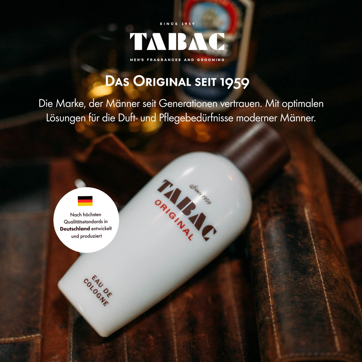 Tabac Original men's scent on display suits casual and office days.