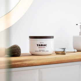 Tabac Original bowl lathering action for a smooth shave.