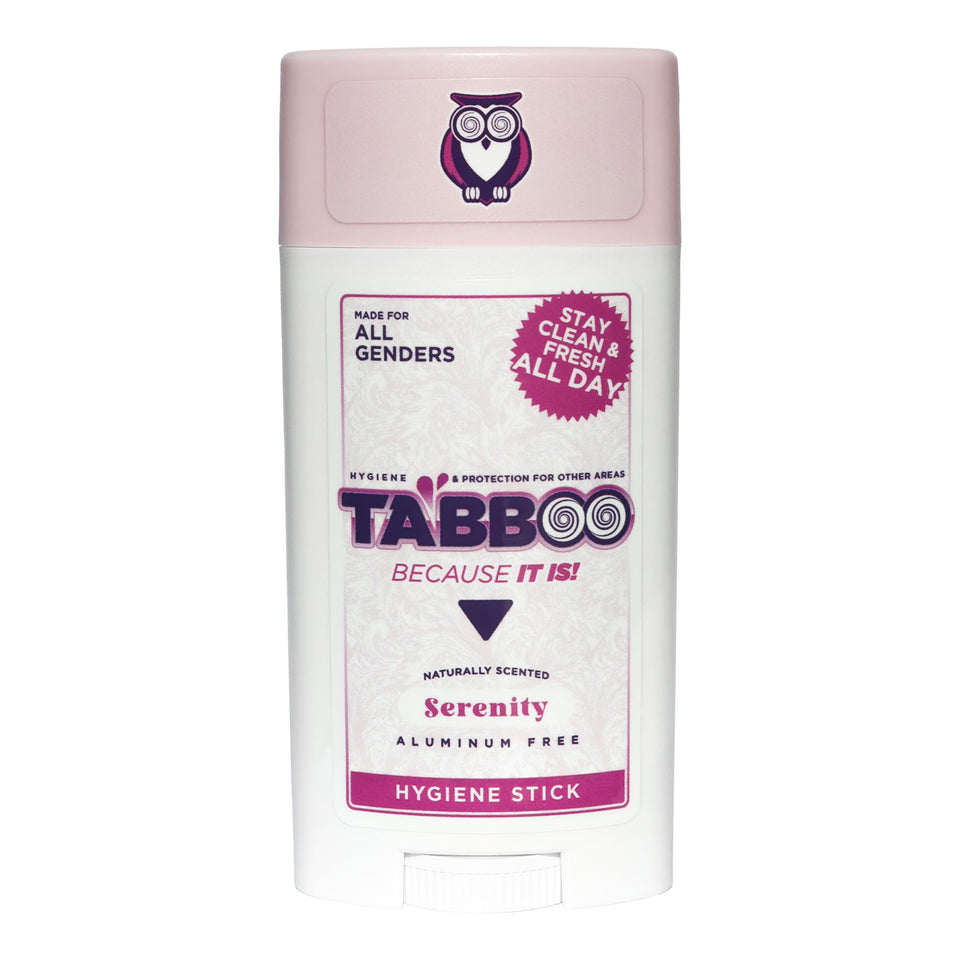 TABBOO Hygiene Stick container with eco-friendly packaging and natural formula.