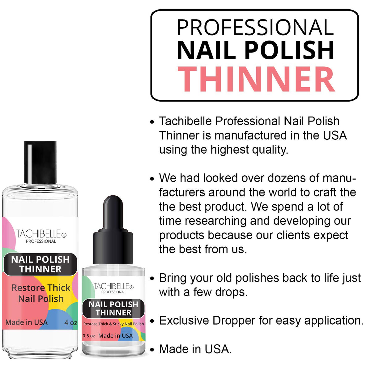 Tachibelle thinner exclusive dropper enables precise, clean application