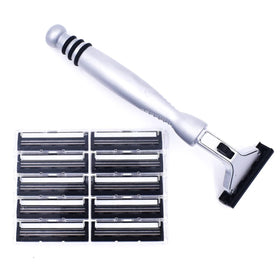 Taconic Shave all-metal chrome handle offers durable, balanced control.