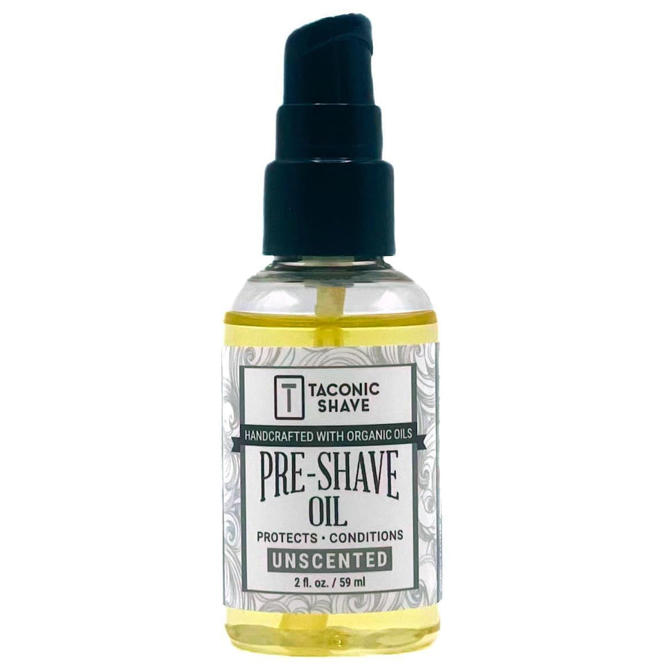 Taconic Shave premium pre-shave oil unscented bottle for smoother daily shaves
