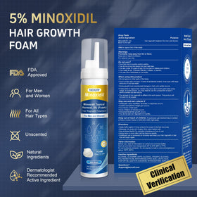 Tacruitf Minoxidil Foam 4 month supply shown in retail display