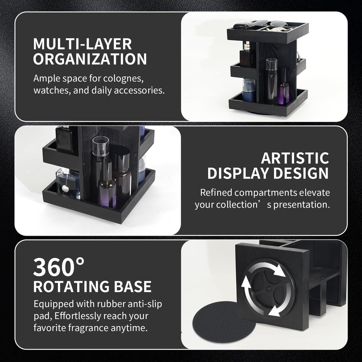 TAdgnba non-slip pads stabilize the stand on any surface.