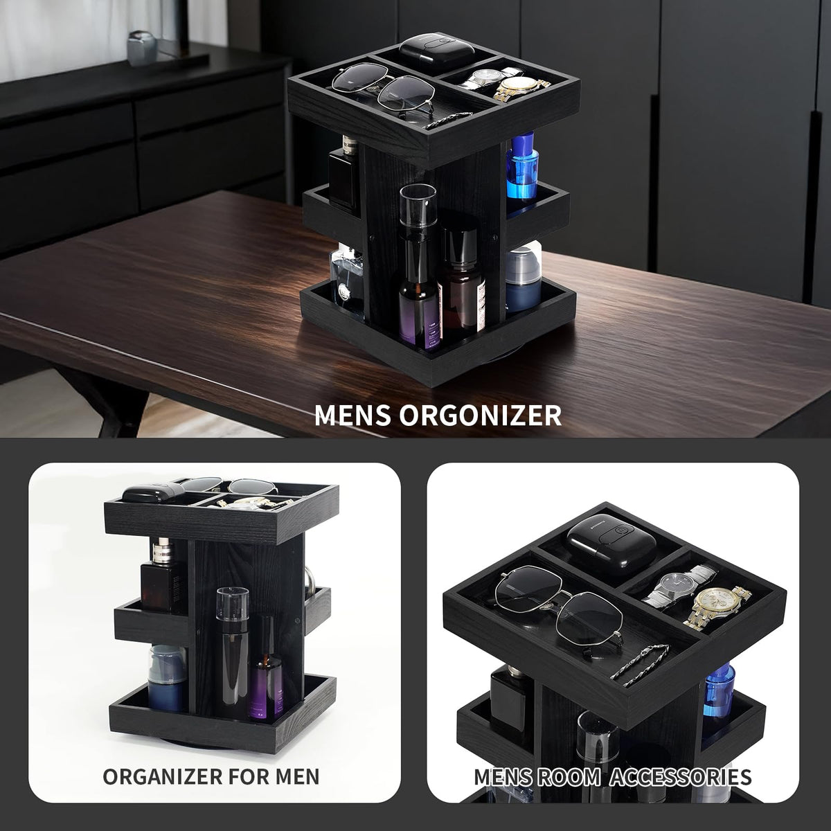 TAdgnba wood multi-layer design neatly organizes bottles for quick selection.