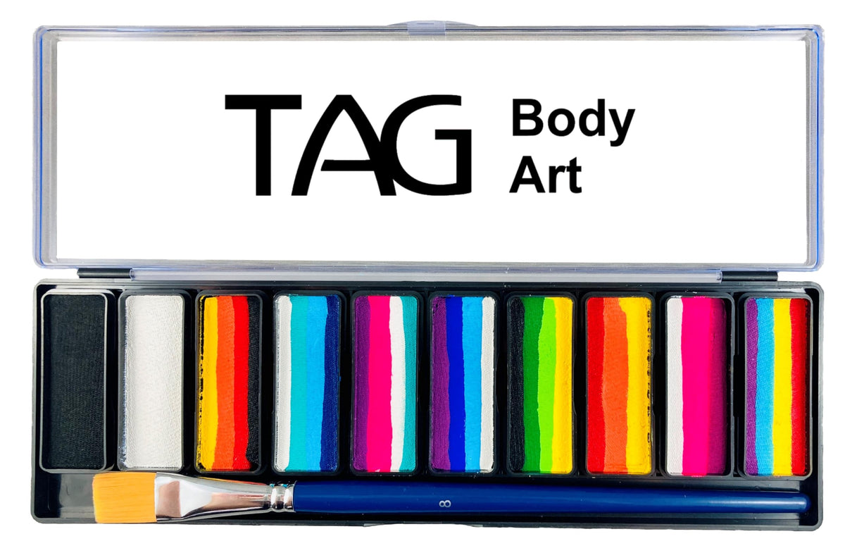 TAG Body Art One Stroke Palette with ten 10 g cakes for bold color looks