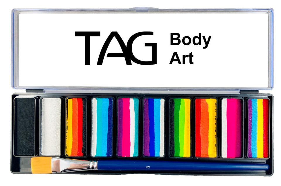 TAG Body Art One Stroke Palette with ten 10 g cakes for bold color looks