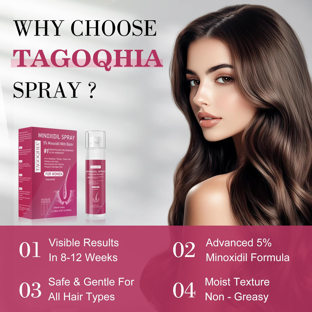 TAGOQHIA Non-greasy, fast-absorbing formula leaves no residue.