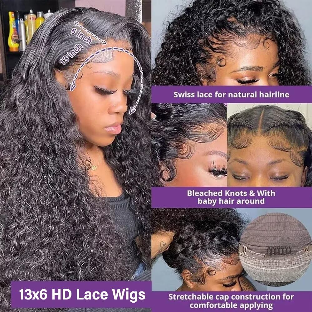 Tagota deep-wave lace-front wig showing true-length curls and movement.