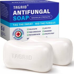 TAGRID antifungal tea tree soap packaging highlights natural ingredients for daily skin care