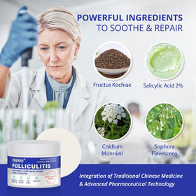 TAGRID Folliculitis Cream jar closeup—deep hydration supports comfort after a workout.