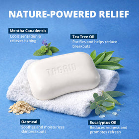 TAGRID Tea Tree Oatmeal Soap lather shows rich, nourishing foam.