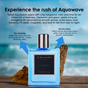 Tahari Aquawave lifestyle shot of man applying fragrance