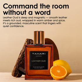 TAHARI Leather Oud packaging box showcases gift-ready presentation for special occasions